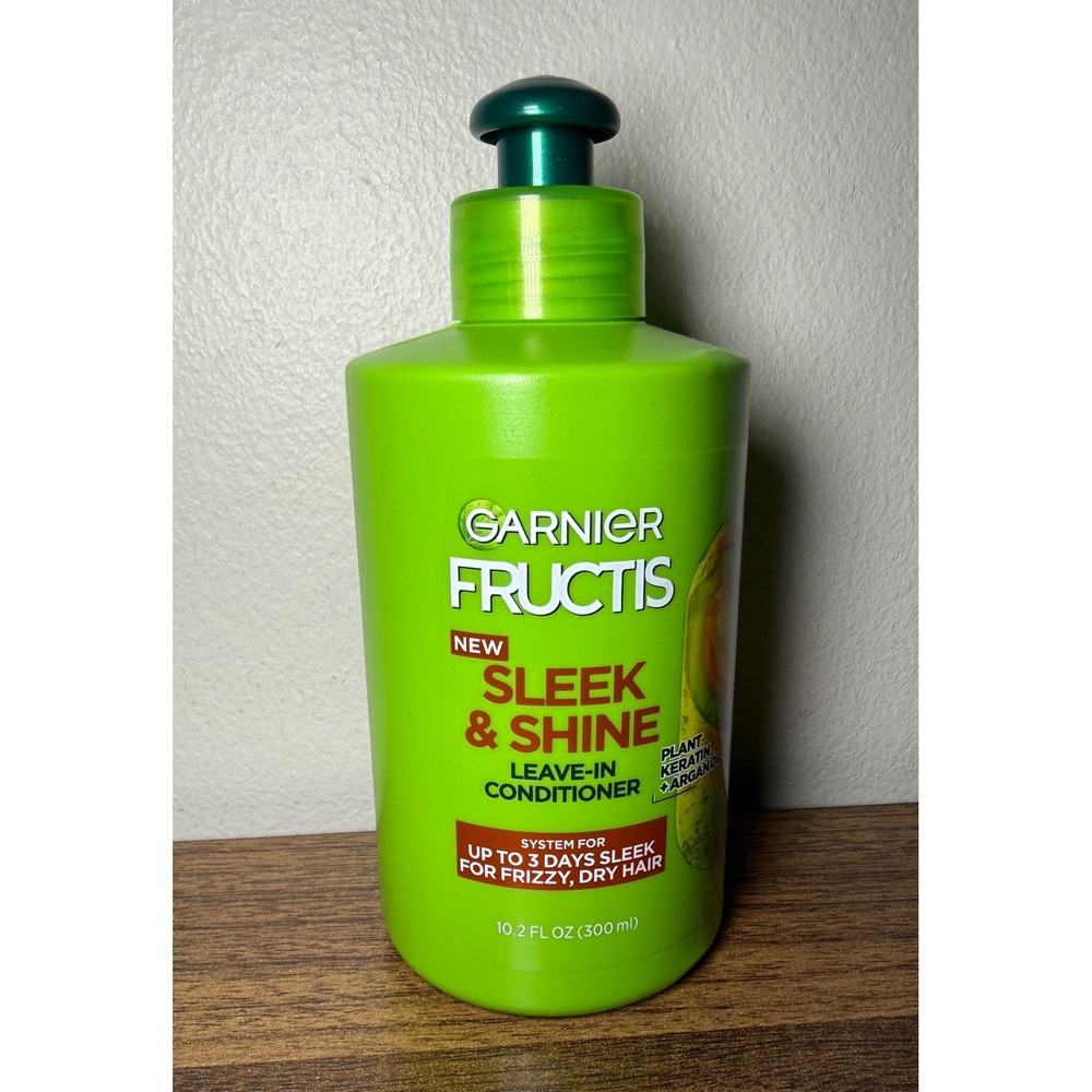 Garnier Leave-In Conditioner 10.2oz Green Sleek & Shine Argan Oil Cream NEW